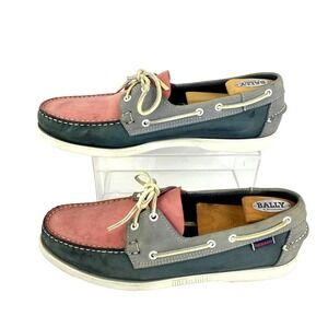 Sebago Docksides Boat Shoes Men's 11.5 M Leather Gray Blue Leather Loafers